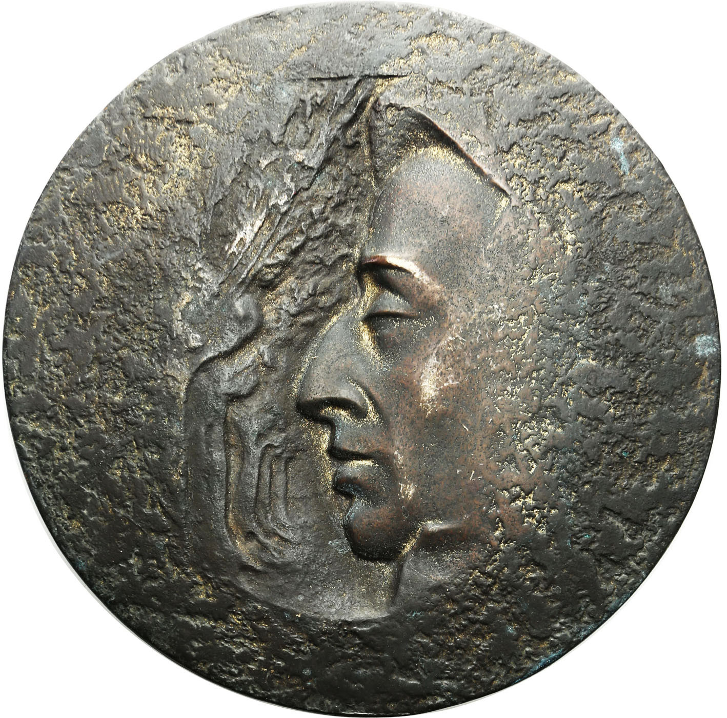 Plakieta Fryderyk Chopin - wariant z drzewami w tle, J. Markiewicz, brąz